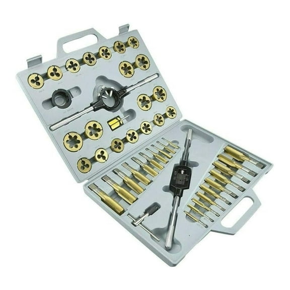 PRO-GRADE 45PC LARGE-DIAMETER TITANIUM MM METRIC TAP & DIE THREADING TOOL SET