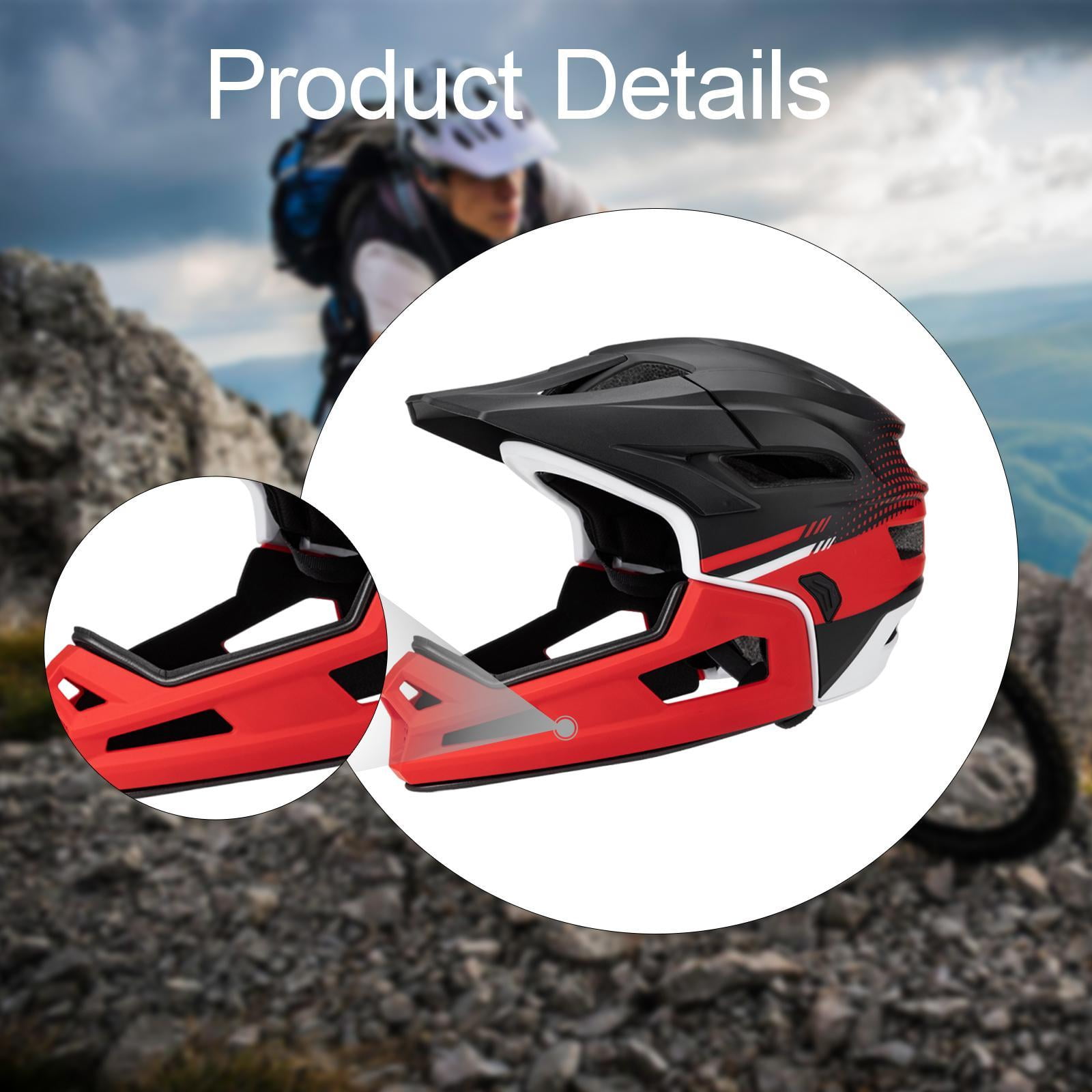 funtasica Full Face Bike Helmet Cycling Helmets Cycling Accessories Adjustable for Men Women Bicycles Helmet for Skateboarding Climbing Black Red