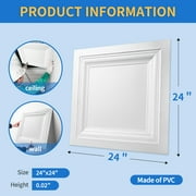 White 2 ft. x 2 ft. Decorative Square Drop Ceiling Tile, Lay-In PVC Ceiling Panels (48 sq.ft./Case)