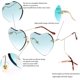 thumbnail image 4 of Gafas de sol con forma de corazón para mujer, sin montura, con montura fina de metal., 4 of 5