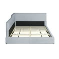 thumbnail image 5 of Aukfa Full Size Daybed, L-Shaped Corduroy Upholstered Bed Frame, Gray, 5 of 8