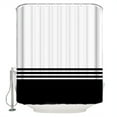 thumbnail image 2 of Black White Striped Bathroom Curtain 72 Inch Shower Curtain with Hooks, Modern Abstract Art Aesthetics Waterproof Polyester Bath Curtain Washable Bathtub Curtain 48''x 72'', 2 of 6