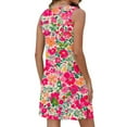 thumbnail image 5 of SYMOID Womens Summer Casual Sleeveless Round Neck Printed Dress with Pocket for Spring and Summer Occasions,Hot Pink,Size L, 5 of 8
