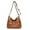 Brown#3, variant on Women's Soft Washed Faux Leather Shoulder Bag - Large Capacity Multi-Zip Messenger Bag for Daily Use, Travel & Work, 25x20x11cm (Black,Brown,White)