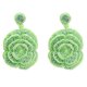 thumbnail image 2 of Cuelga Los Pendientes Rose Flower Design Beads Exquisitos Para Mujeres Niñas Joyería Verde Yinane Dangle Earrings for Women Girl, 2 of 8