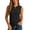 Black, variant on Women Collared V Notch Sleeveless Knit Vest, Polo Neck Sweater Tank Top
