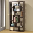 thumbnail image 2 of Coaster 10-shelf Transitional Wood Geometric Bookcase in Cappuccino, 2 of 3