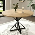 thumbnail image 2 of GloryStar Round Dining Table for 4, 47" Dining Table, Circle Table, Dining Room Table with Heavy Duty Metal Base, Round Kitchen Table for Kitchen Dinning Room(Only Table), 2 of 8