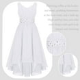 thumbnail image 6 of iiniim Girls V Neck Chiffon Asymmetrical Prom Party Flower Girls Bridesmaid Wedding Dress White 16, 6 of 7