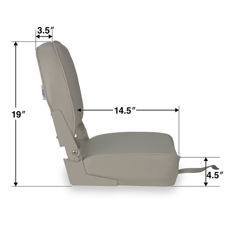 Springfield Marine Economy Folding Fishing Boat Seat, Gray photo 2