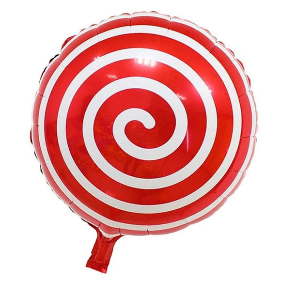 Minkissy 1Pcs Lollipop Foil Balloons Red Round for Kids Birthday Party Decorations