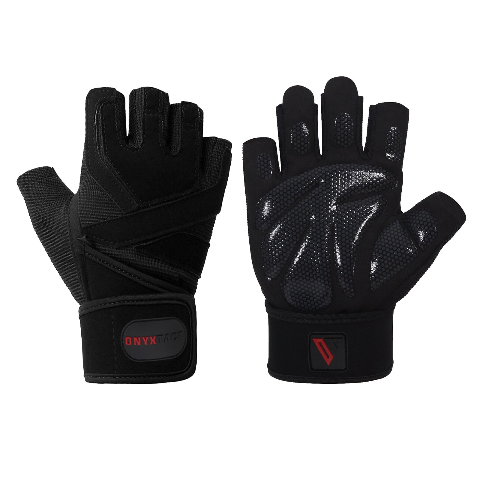 Trideer Cycling Biking Bike MTB Half Finger Gloves Black Large Silica Gel Palm 