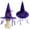 Purple, variant on Xfvqtps Halloween Witch Hat Flower Feather Straps Decor Halloween Spire Hat for Party Accessory Purple