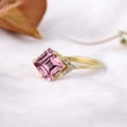 thumbnail image 3 of DBESTSTUDIOS Pink Sapphire Women Ring Diamond Anniversary Gold Ring Princess Cut Gemstone Ring September Birthstone Handmade Ring 7 MM 1CT, 3 of 8
