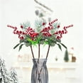 thumbnail image 2 of Lilixerw Christmas Red Berry Artificial Pine Branches,12.6 inch Flexible Fake Plant Stems for Tabletop Decor,Xmas Tree Arrangements,Festive Party Setting Prop, 2 of 6