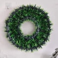 thumbnail image 4 of Beautiful Artificial Green Wreath Elegant 42cm Green/White Holiday Wreath for Front Door Wall Wedding Party Home Decor, 4 of 9
