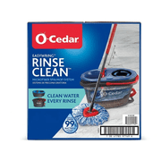 O-Cedar EasyWring RinseClean Spin Mop & Bucket System, Dual-Chamber Mop Bucket with Clean/Dirty Water Separation, Hands-Free Foot Pedal Wringer, Reusable Microfiber Pad for Hardwood Floors