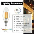 thumbnail image 6 of C35 Candle Light Bulbs, Candelabra Light Bulb 60W Equivalent E12 LED Bulb, Dimmable LED Light Bulb 2700K Warm White 6W,6 Pack, 6 of 6