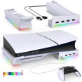 thumbnail image 2 of Horizontal Stand with RGB LED Light for P5 Slim &P5 Pro,Console Accessories with 14 Light Modes and 4-Port USB Ports, 2 of 8