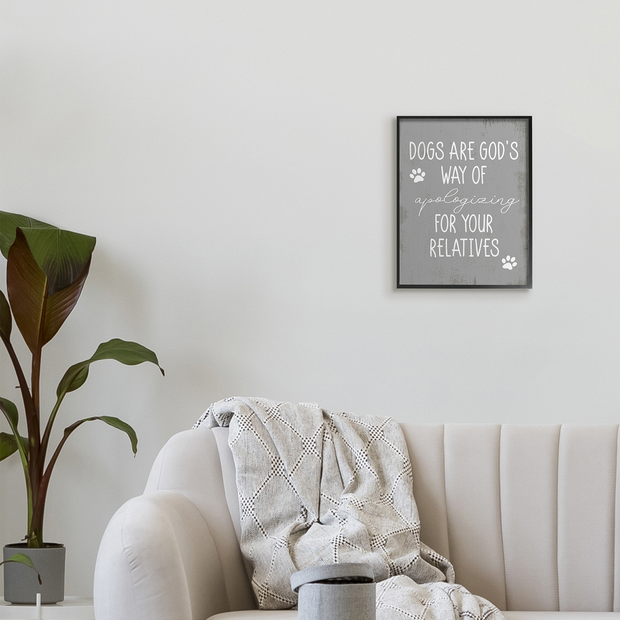 Stupell Industries Dogs are God's Way Quote Pawprint Pet Humor,11 x 14,Designed by Daphne Polselli