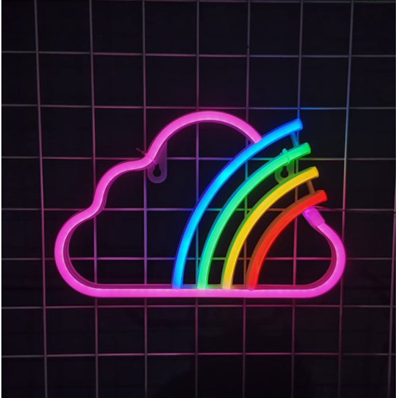 LINLIN Neon Sign,Cloud Neon Sign Light LED Neon Night Lamp USB Battery Powered Led Neon Light Sign Bedroom Decor
