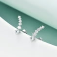 thumbnail image 5 of 925 Sterling Silver CZ Ear Climbers Stud Earring, Hypoallergenic Crawler Earrings for Women, 5 of 5