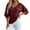 Burgundy, variant on TEAJOPSUU Womens Summer 3/4 Sleeve Tops Casual Drop Shoulder V Neck Loose Shirts Daily Baggy Solid Polycotton Blouses Burgundy
