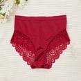 thumbnail image 2 of WULMLEO Women's 1 Pack Lace Panties Cheeky Mid Rise Wide Gusset Aron Belly Ladies Underwear Panties Red L, 2 of 3
