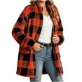 thumbnail image 3 of Livrdious Women Plaid Fleece Jackets Oversized Long Sleeve Outwear Jacket Zipper Warm Fall Winter Coats with Pockets, 3 of 7
