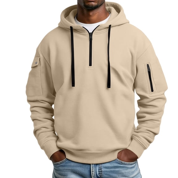Luvrsol Men’s Plain Hooded Pullover Sweatshirt Solid Long Sleeve Everyday Athleisure Hoodie S-3XL