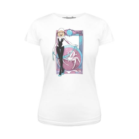 Nouveau Top - Marvel Spider-Gwen Nouveau Juniors White T-Shirt | S