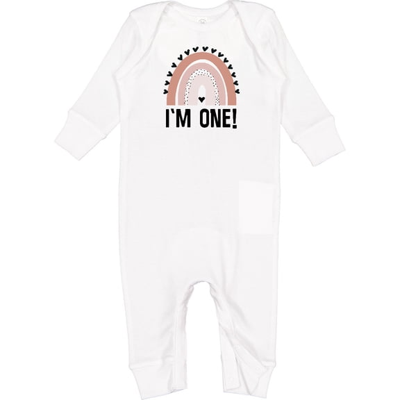 Inktastic 1st Birthday Boho Rainbow One Year Old Baby Romper Coveralls
