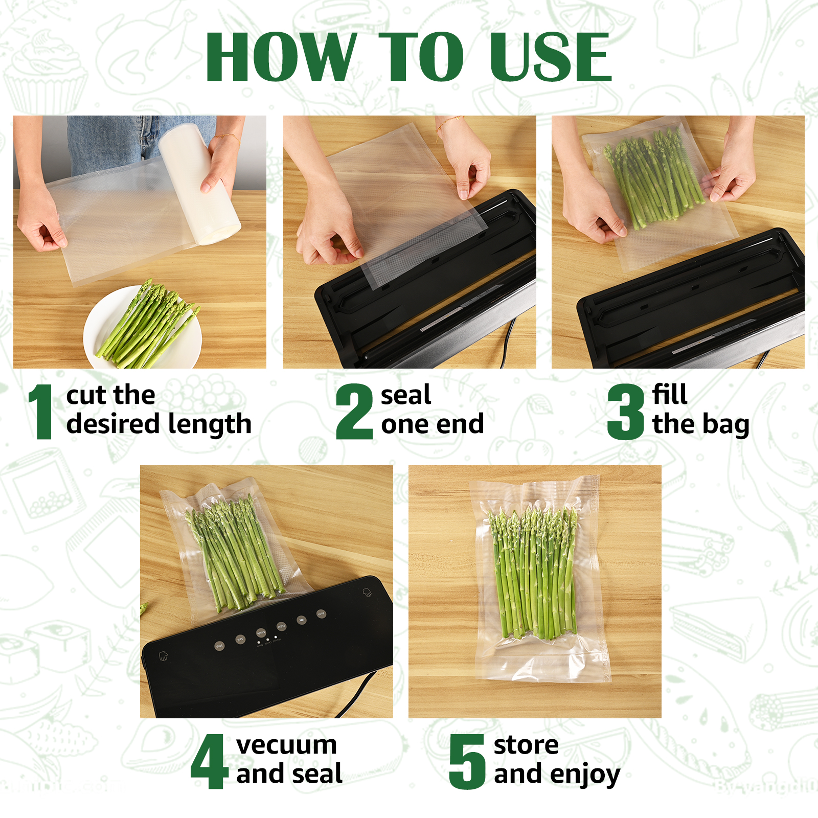 Boxlegend Vacuum Sealer Rolls Combo, 8" x 50' & 11" x 50' (2-Pack) photo 8