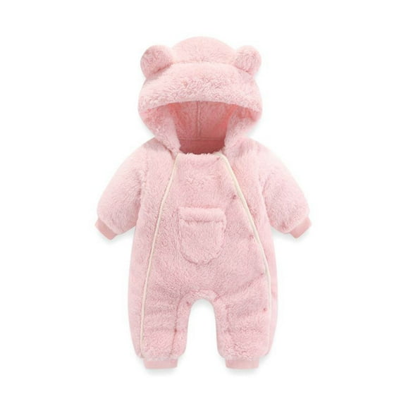 Baby Snowsuit Fleece Bear Ear Girl Romper Baby Outfits Warm Newborn Boy Clothes 0-3 Months
