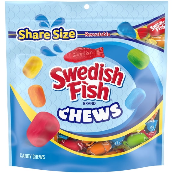 SWEDISH FISH Chews Soft & Chewy Candy, Share Size, 8.12 oz