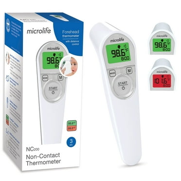 Microlife Non-Contact Forehead Thermometer, Digital Infrared No-Touch Thermometer (for Adults, Kids & Baby), Large Backlit LCD Screen, Fever Alarm, Memories & Instant Accurate Readings