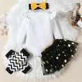 thumbnail image 7 of ZRBYWB Girl Outfits Long Sleeve New Year Letter Printed Romper Bodysuit Dot Tulle Skirts Headbands Outfits Baby Clothing, 7 of 7