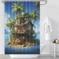 thumbnail image 3 of Summer Fruit Kingdom Shower Curtain for Bathroom with 12Hooks, Polyester Fabric Thick Shower Curtain Washable Waterproof Curtain, 3 of 8