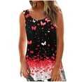 thumbnail image 2 of QUNYINEY Butterfly Shirts for Women Casual Sleeveless Crewneck Pullover Tank Tops Summer Loose Graphic Tees, 2 of 5