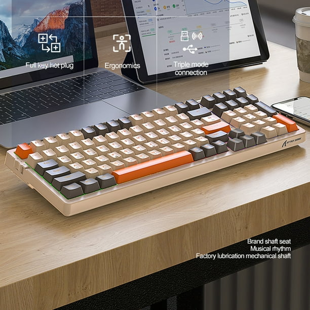 Teclado Gamer con retroiluminacion RGB 100 teclas teclado inalambrico K98 USB para PC jugador de escritorio Walmart en linea