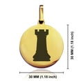 thumbnail image 2 of Stainless Steel Rook Chess Piece Round Medallion Keychain Circle Ring, 2 of 2