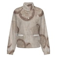 thumbnail image 5 of Jackets for Women Winter Coat Jackets Flannel Stand Collar Jacket(Elegant Beige Floral Wallpaper Design,Size:S-4XL), 5 of 7