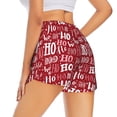 thumbnail image 3 of Vsdgher Ho Funny Christmas Print Women's Running Double Layer Shorts High Waisted with Pockets Elastic Yoga Workout Athletic Gym Sports, 3 of 8