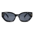 thumbnail image 2 of Womens Designer Style Sunglasses Geometric Cat Eye UV 400 Black White, Black, 2 of 4