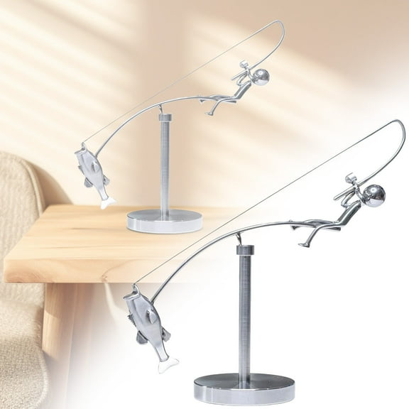 Taplcvy-Kinetic Fishing Sculpture - Balance Art for Your Space, Balance Art Sculpture, Fisherman Home Decoration