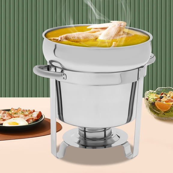 11L Commercial Soup Chafer Chafing Dish Stainless Steel Food Warmer Pot with Lid