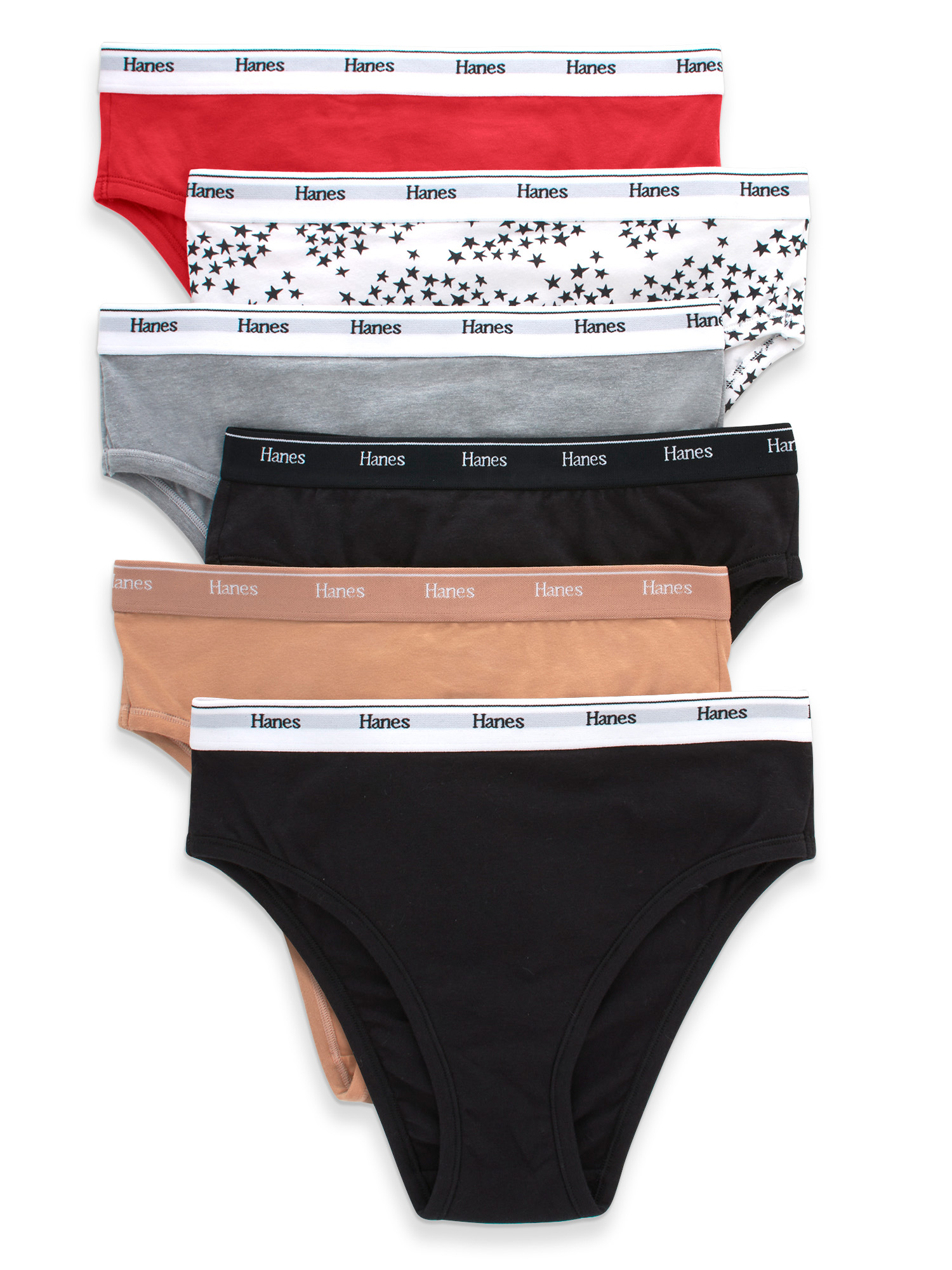 Hanes Women's Hi-Cut Panties, 6-Pack Originals