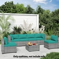 thumbnail image 7 of HONEY HOME 14 Piece Patio sectional cushions relacement set, 4" Outdoor Furniture Couch Cushion Fits 6-Seat Sectional Rattan Conversation Set, Waterproof, Fade-Resist, 7 of 7