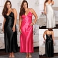 thumbnail image 2 of Lingerie pour Femmes Dames Robe Longue en Soie Grande Taille Vêtement de Nuit, 2 of 5