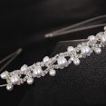 thumbnail image 3 of Diadema de boda con perlas, tocados de novia de doble banda plateada, accesorios para el cabello de cristal para mujer (1 unidad), 3 of 5
